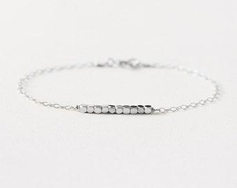 Anais - dainty silver bracelet - sterling silver bead bracelet - delicate silver bracelet - tiny beaded bracelet - gift for her