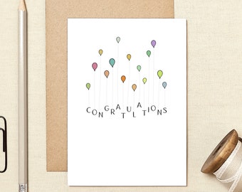 Congratulations Card - celebration card for him or her - eco friendly card - graduation card - new job - new home - well done card