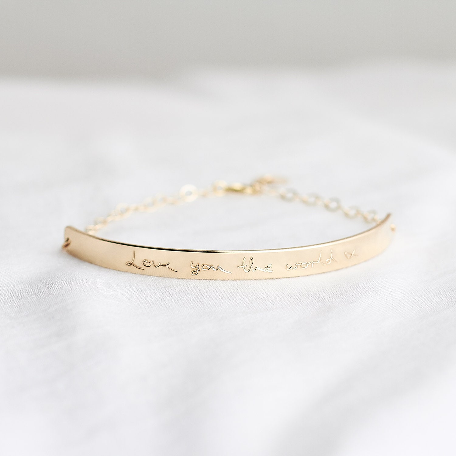 Personalised Handwriting Half Cuff Bracelet - actual handwriting jewellery - 14k gold fill / sterling silver - loved ones handwriting
