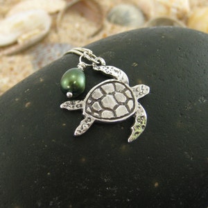 Sterling Silver Sea Turtle Necklace,Sterling Silver Sea Turtle Pendant,Sea Turtle Jewelry, Interchangeable Charm,Beach Jewelry,Silver Turtle