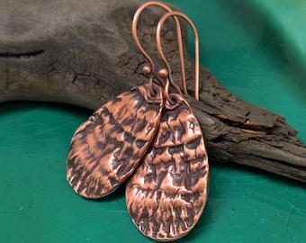 Nature Inspired Copper Earrings, Polypore Earrings, Rustic Earrings, Woodland Jewelry, Nature Jewelry, Primitive Earrings, Organic Earrings