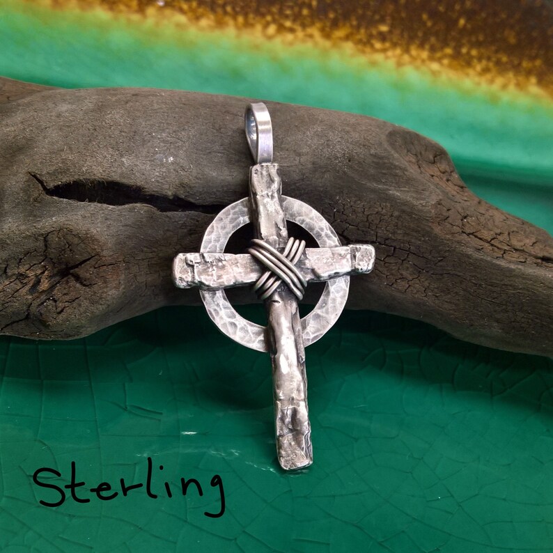 Mens Sterling Silver Celtic Cross Mens Cross Necklace Mens Etsy