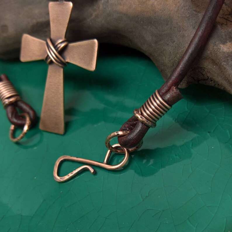 Mens Cross Necklace Mens Bronze Cross Mens Cross Etsy