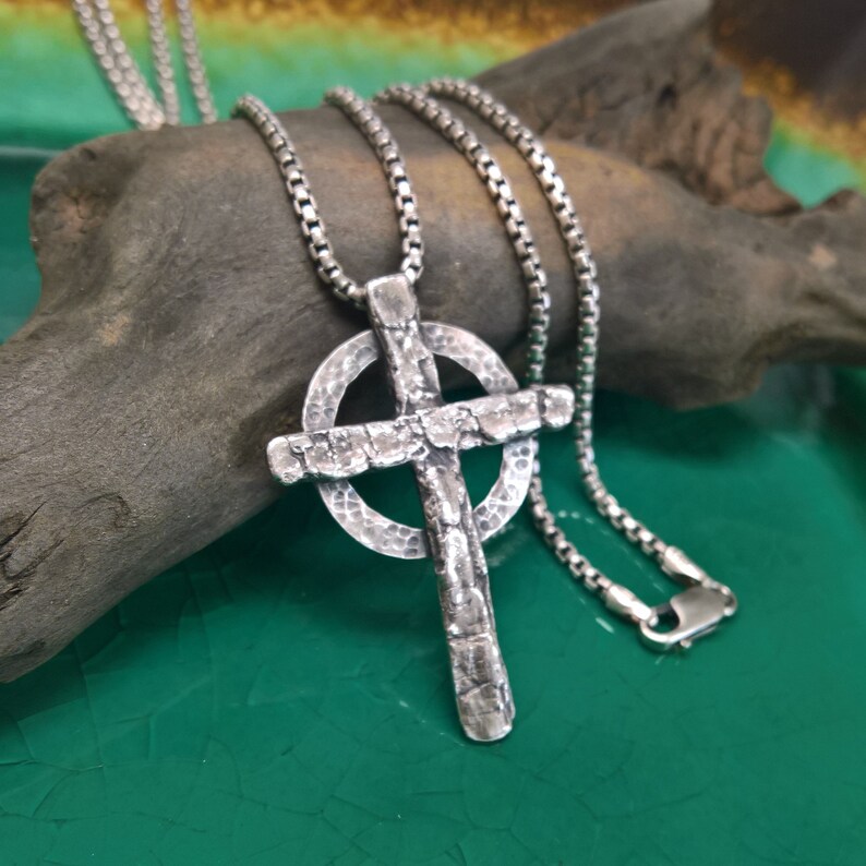 Mens Sterling Silver Celtic Cross Mens Cross Necklace Mens Etsy