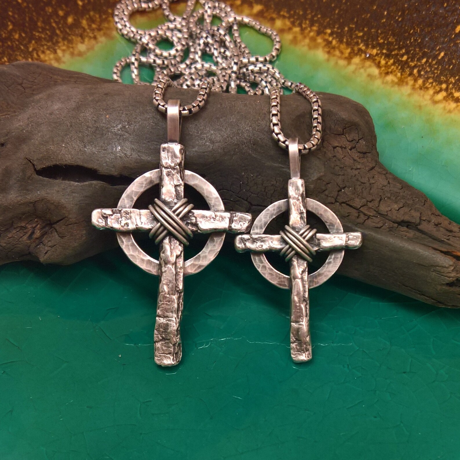 Silver celtic cross necklace mens Clearance