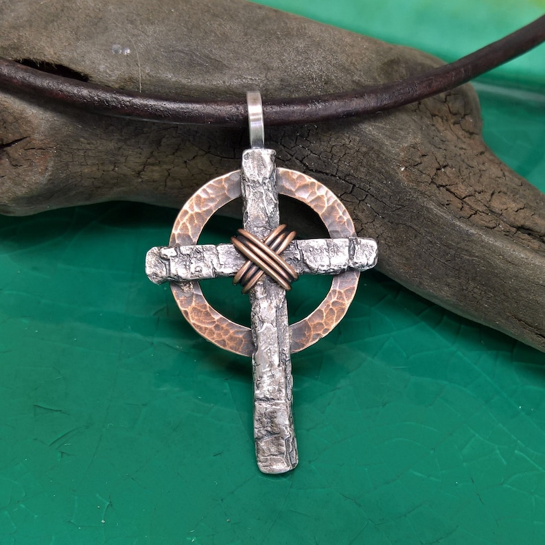 Mens Sterling Silver Celtic Cross Mens Cross Necklace Mens Etsy