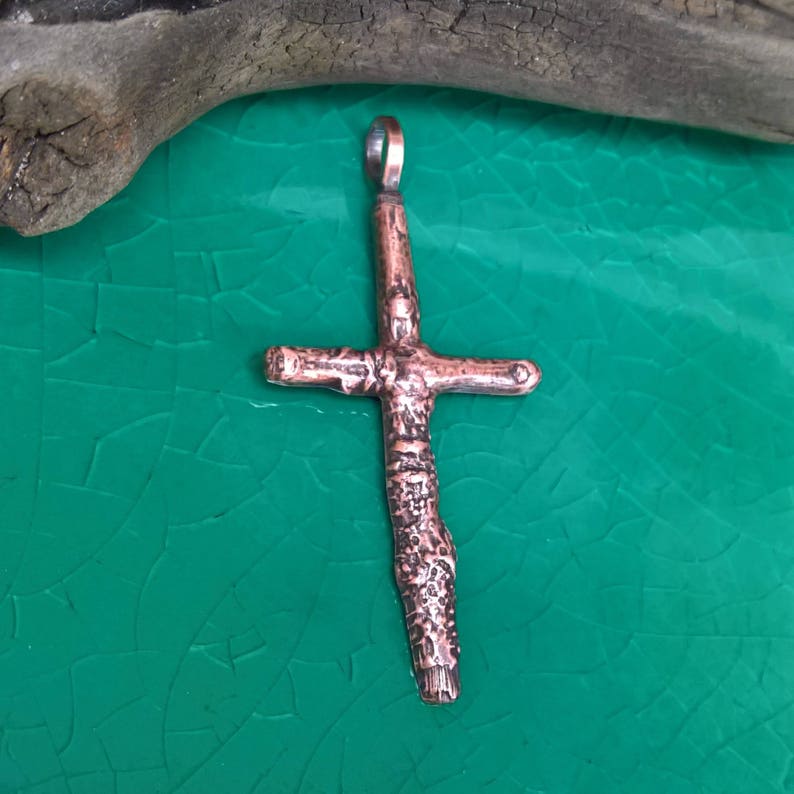 Tree Branch Cross Mens Copper Cross Mens Cross Necklace - Etsy