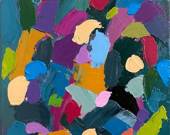 De wildernis in | Origineel abstract schilderij | 8 x 10 acryl op canvas | Paletmeskunst | Kleurrijke tuinmuurdecoratie