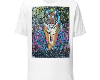 Uniseks T-shirt Tijgerin schilderij