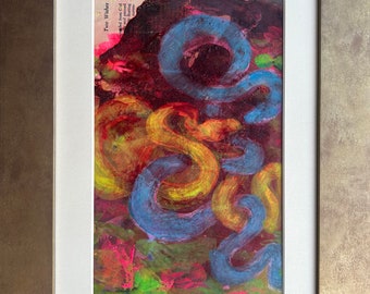 Two Wishes, origineel mixed media, ingelijst