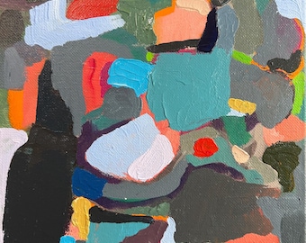 Something Like Home, origineel abstract acrylschilderij, 8 x 10 moderne neutrale muurkunst op canvas