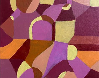 Desert Essence – origineel abstract schilderij | 8 x 10 acryl op canvas | Warme woestijntinten