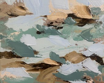 Lovers Beach – origineel abstract schilderij | 8 x 10 acryl op canvas
