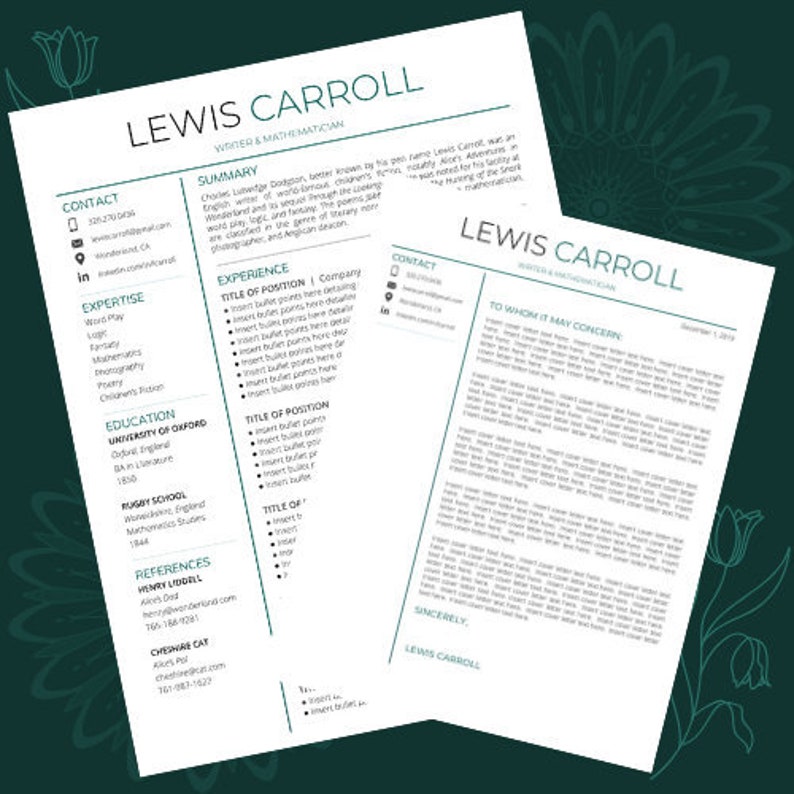 Sleek New Resume & Cover Letter Template for Google Docs - Instant ...