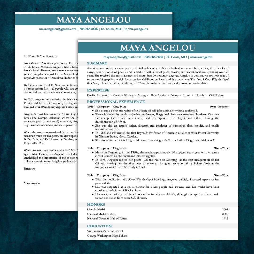 New Customizable Classic Resume & Cover Letter Template for Google Docs ...