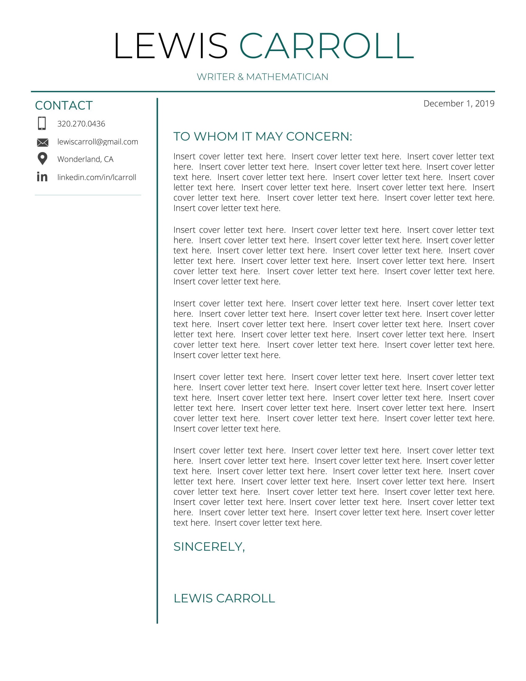Sleek New Resume & Cover Letter Template for Google Docs - Instant ...