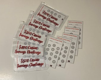 A6 Casino Savings Trackers 100, 200, 300, 400, 500 Money Challenge, Low Budget, Low income