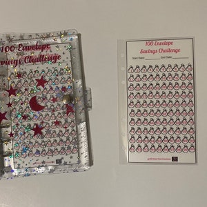 100 Envelope Stars Savings Binder, Cash Envelopes, Money Saving Binder, Cash Envelopes for Budgeting, Low Budget, Low income