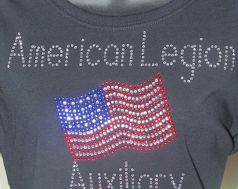 American Legion Auxiliary, Flag T-shirt, American Bling T-shirt