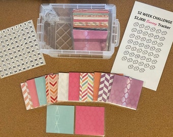 Clear Envelope Savings box, 52 Week Envelope challenge, Savings Goal, Money Challenge