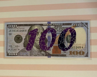 Purple Crackle Laminated 100 Sinking Fund Place holder Money Budgeting