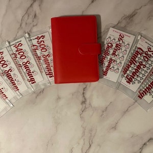 Red Budget Binder with Cash Envelopes, Money Saving Binder,  Money Organizer for Cash Budget Binder