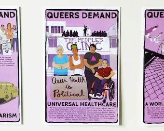 Afiche: Las personas queer exigen atención sanitaria universal