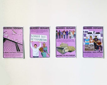 Ensemble de 4 affiches : Queer demandes