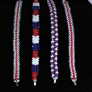 Colorful woven crystal laden braclets