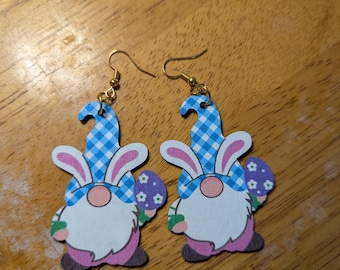 Blue Easter Gnome Earrings