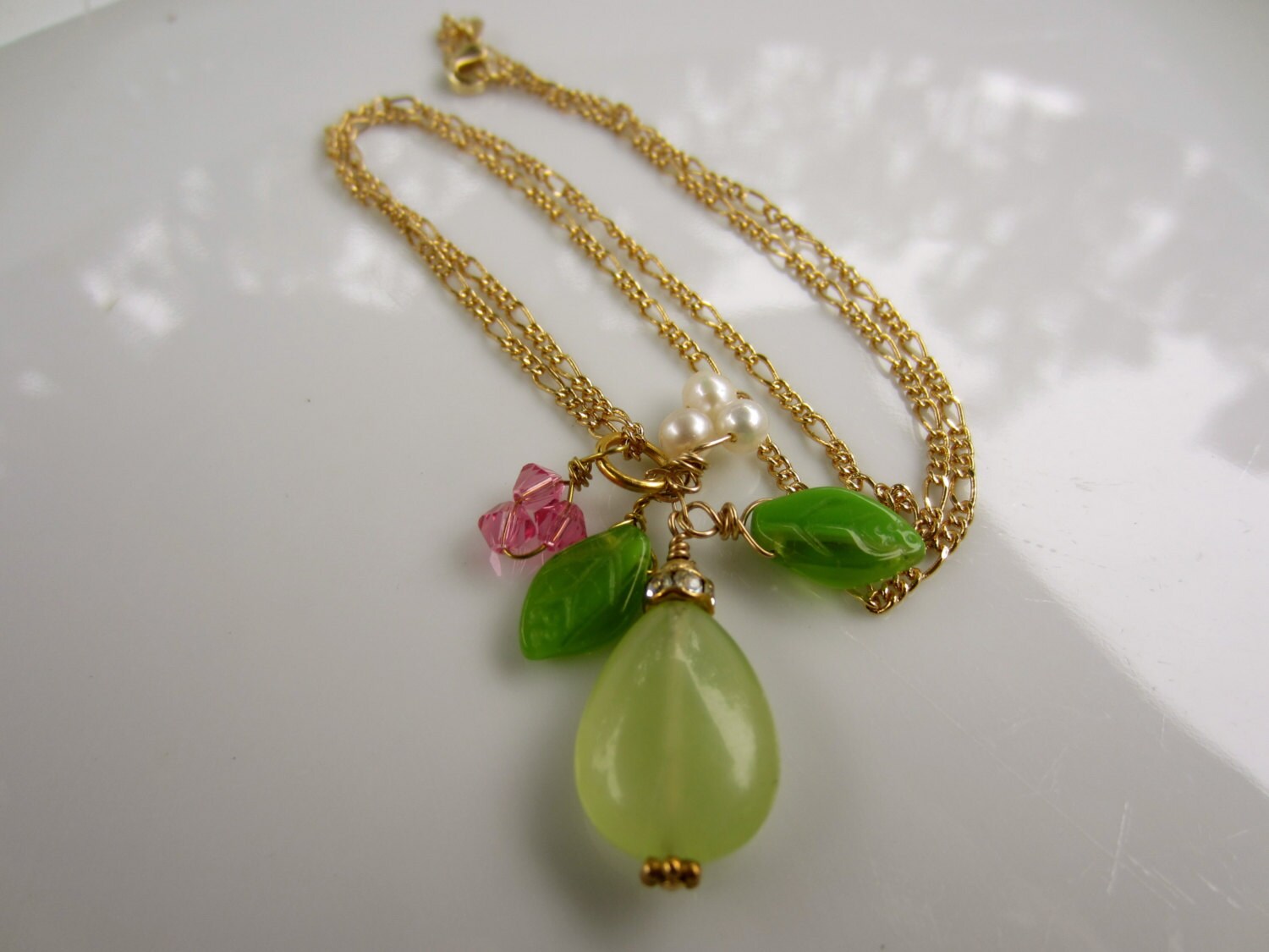 Anjou Pear Fruit Necklace Fruit Pendant Serpentine Etsy