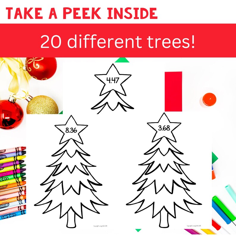 Multiplying Decimals Craftivity - Christmas Math Craft 5.NBT.7 - Etsy