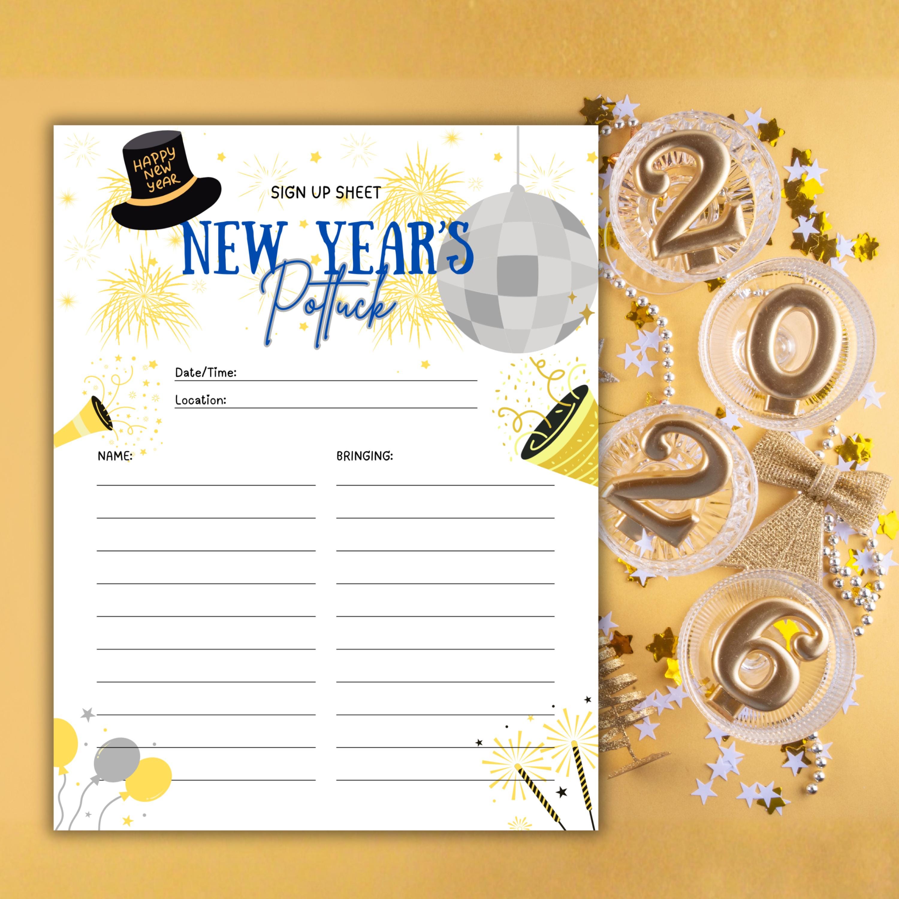 new year's eve printable sign - etsy