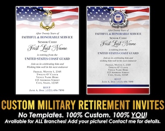 ALL BRANCHES - Custom Military Retirement Invitation