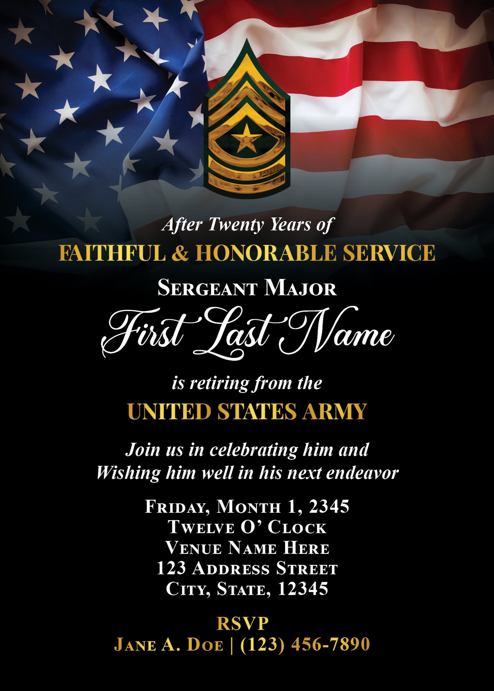 ALL BRANCHES Custom Military Retirement Invitation Etsy