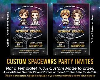 Faire-part personnalisé SPACE WARS Gender Reveal - inspiré de Star Wars