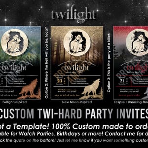 TWI-HARD PARTY -Custom Invites - Twilight Inspired