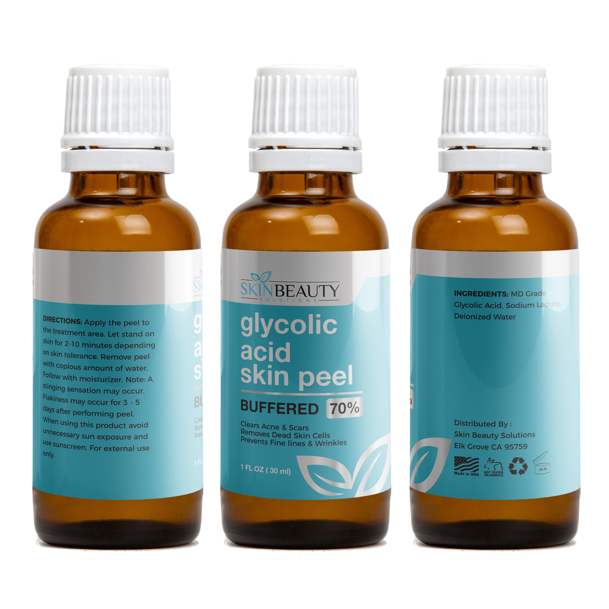 GLYCOLIC ACID Skin Chemical Peel 50 BUFFERED Natural Alpha Etsy