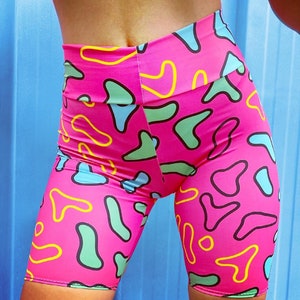 Pink Animal Cycling shorts/ Rave/ Yoga