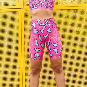 Pink Animal Cycling shorts/ Rave/ Yoga image 2