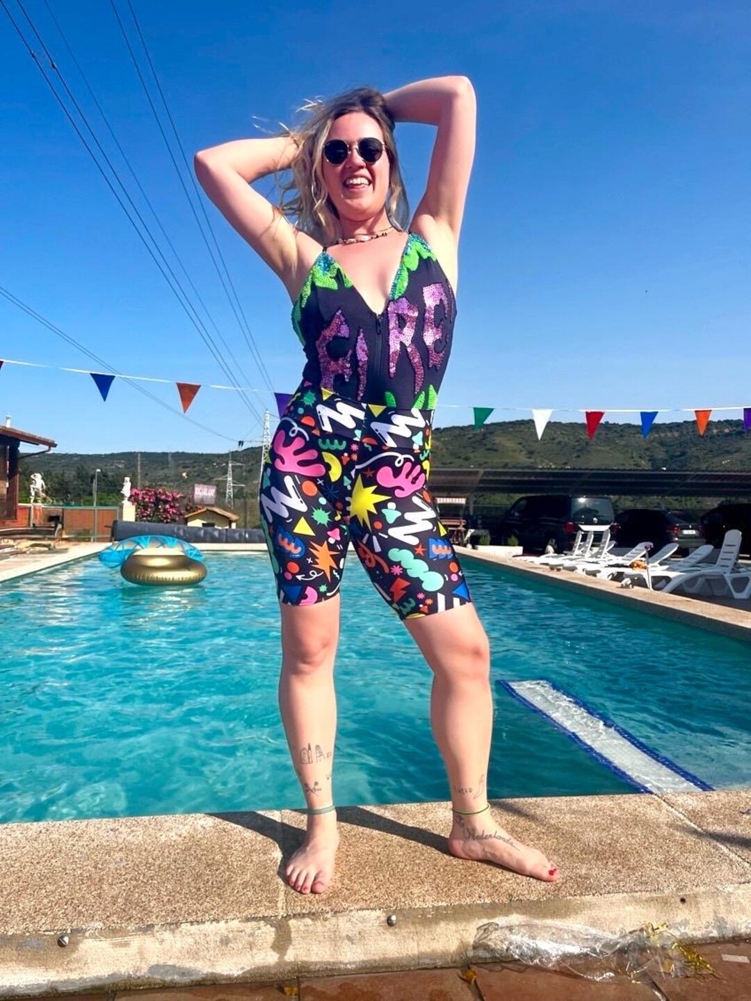 Kapow UV Cycling Shorts/ Rave/ Yoga - Etsy