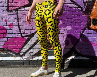 Slash block dot Meggings, Art Leggings, Crazy Leggings , Festival Pants, Colourful leggings, Patterned Leggings