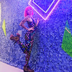 Neon Animal Catsuit, Leotard, Unitard. Sleeveless Low Back Spandex ...