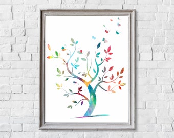 Tree Art Print, Kids Art Print, Kids Wall Decor, Nursery Wall Art Print, Kids Wall Art, Nursery Wall Decor, Children Poster