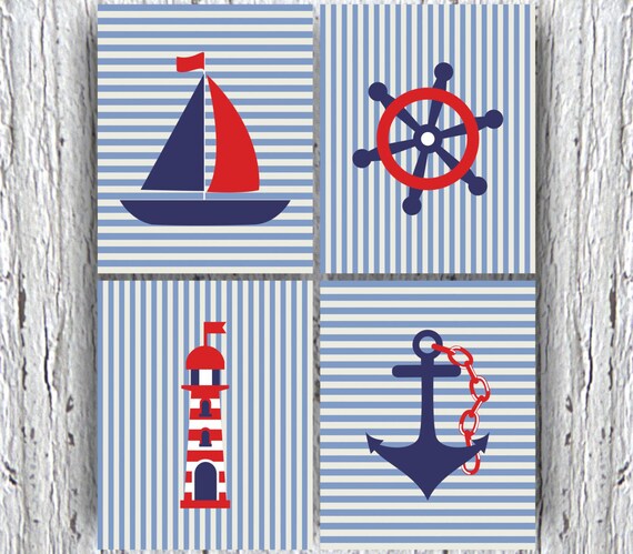 Boys Bedroom Decor Nautical Nursery Decor Nautical Art Baby Etsy