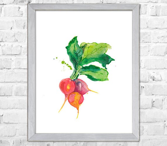 Vegetable Watercolor Painting Kitchen Wall Art Kitchen Art | Etsy