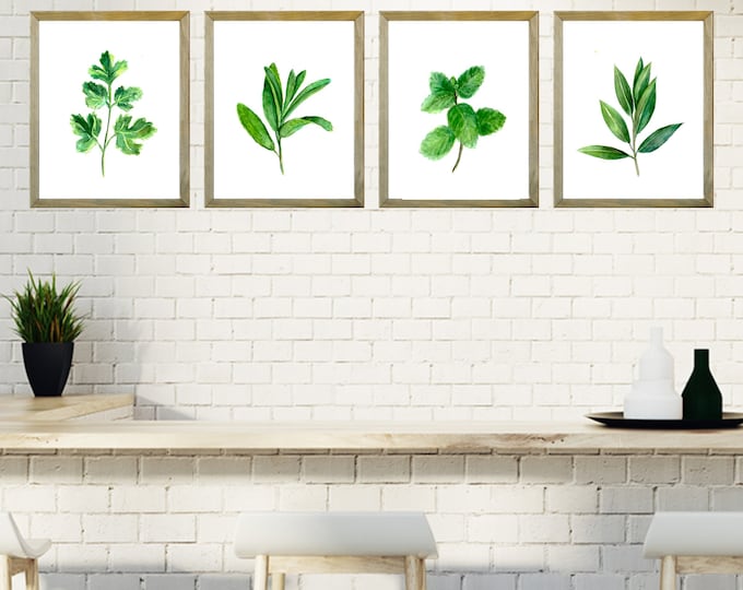 Watercolor Herb Print Set of 4 - Etsy Canada
