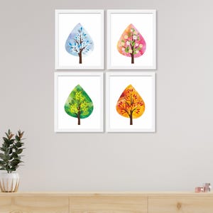 Four Seasons Tree Art Prints: Kids Nursery Decor, Set of 4 - Etsy