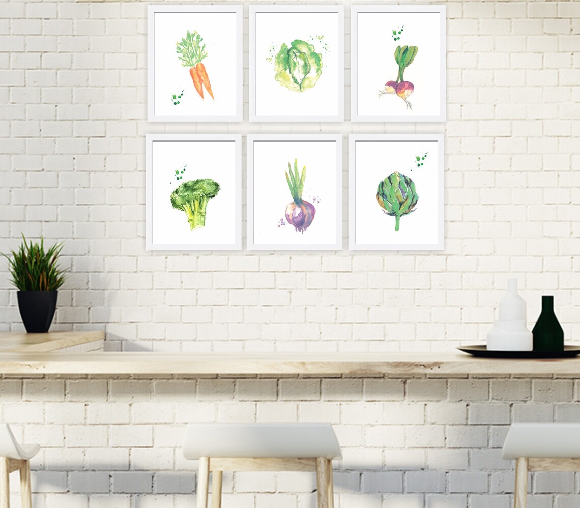 Kitchen Decorvegetables Printvegetables Decorvegetables Etsy