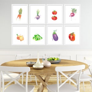 Groenten print-keuken decor-groenten decor-groenten keuken kunst-keuken poster-food kunst-keuken print-set van 8 prints-modern decor